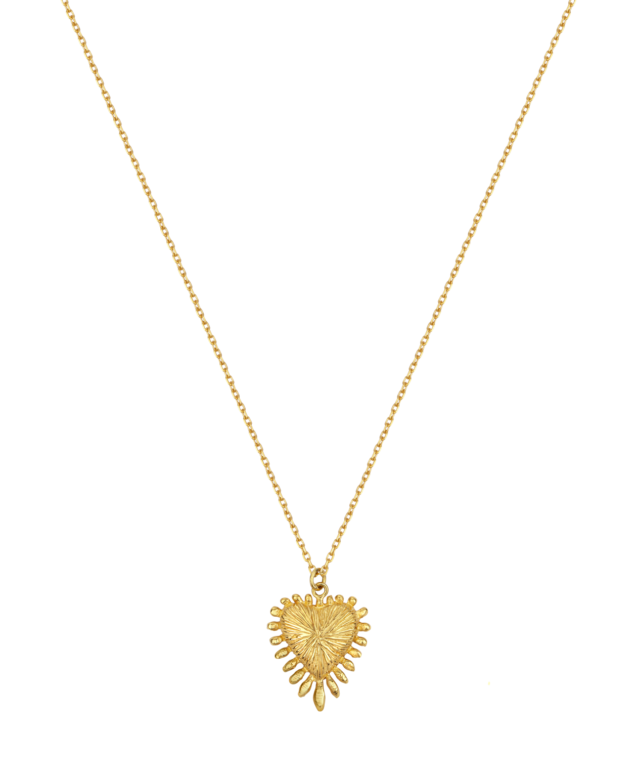 Heart Rays Necklace - 22k Gold Vermeil