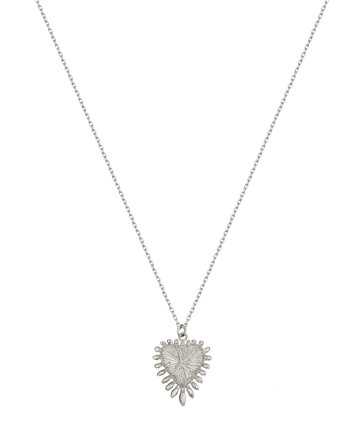 Heart Rays Necklace - 925 Sterling Silver