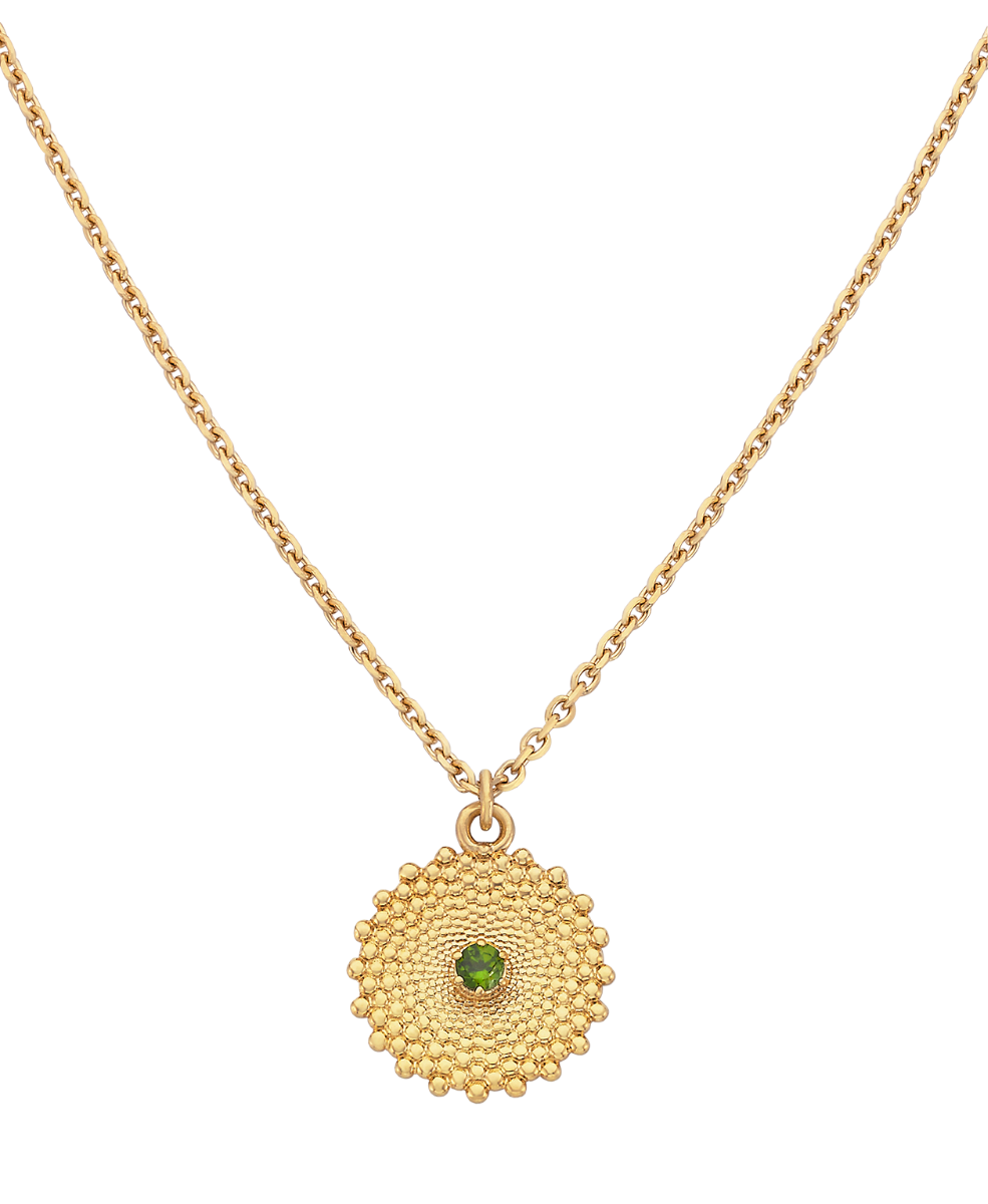 Helios Necklace - 22k Gold Vermeil, Chrome Diopside