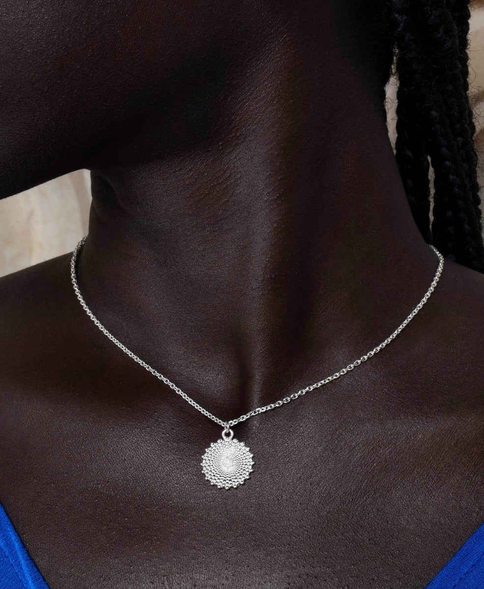 Helios Necklace - 925 Sterling Silver, White Zircon