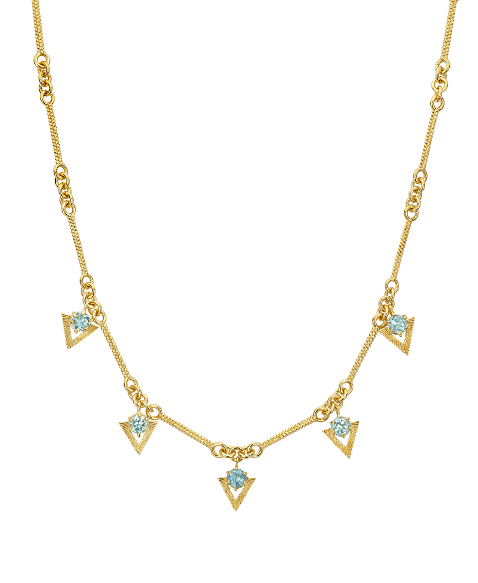 Hyacinth Necklace - 22k Gold Vermeil, Blue Apatite