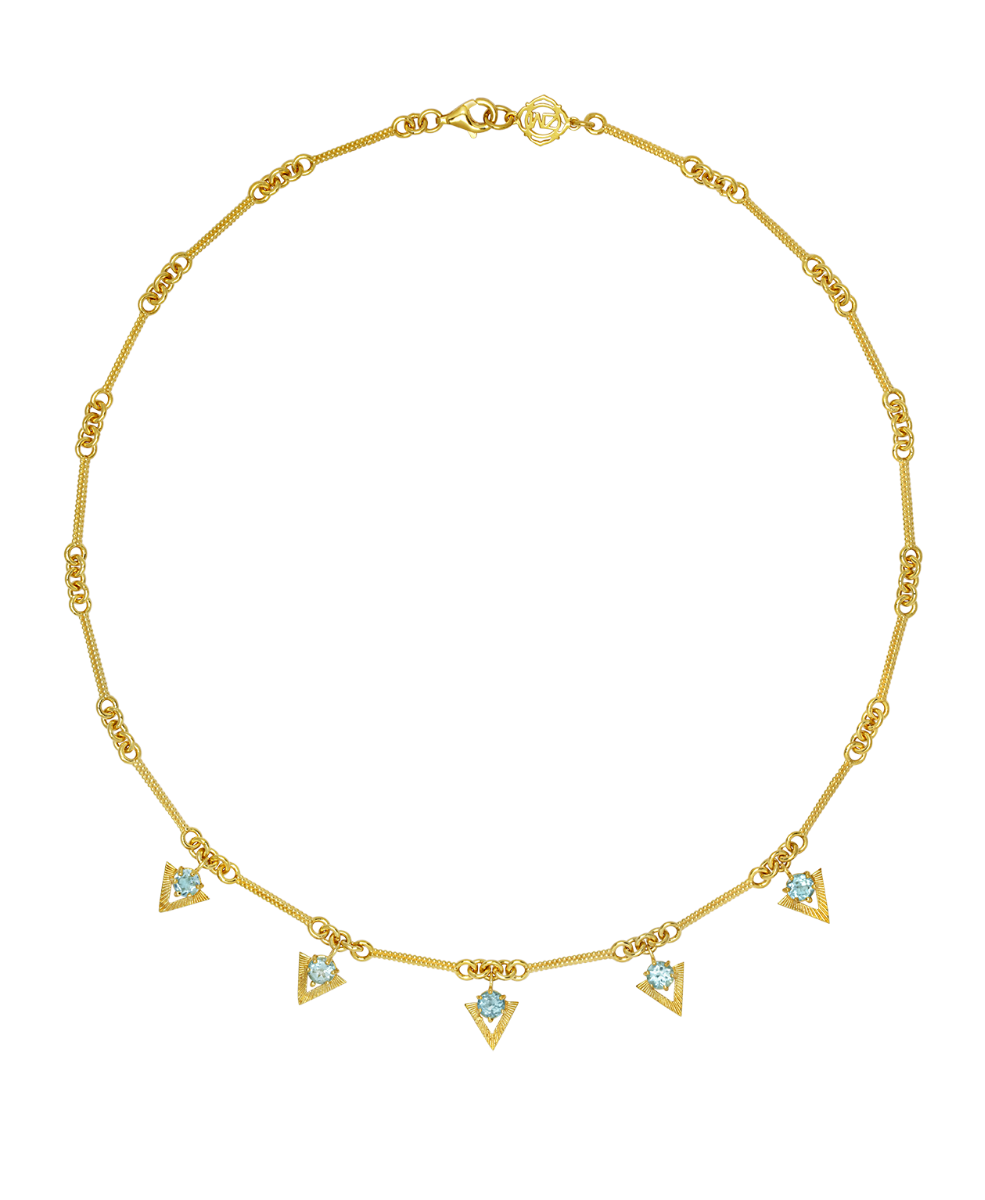 Hyacinth Necklace - 22k Gold Vermeil, Blue Apatite