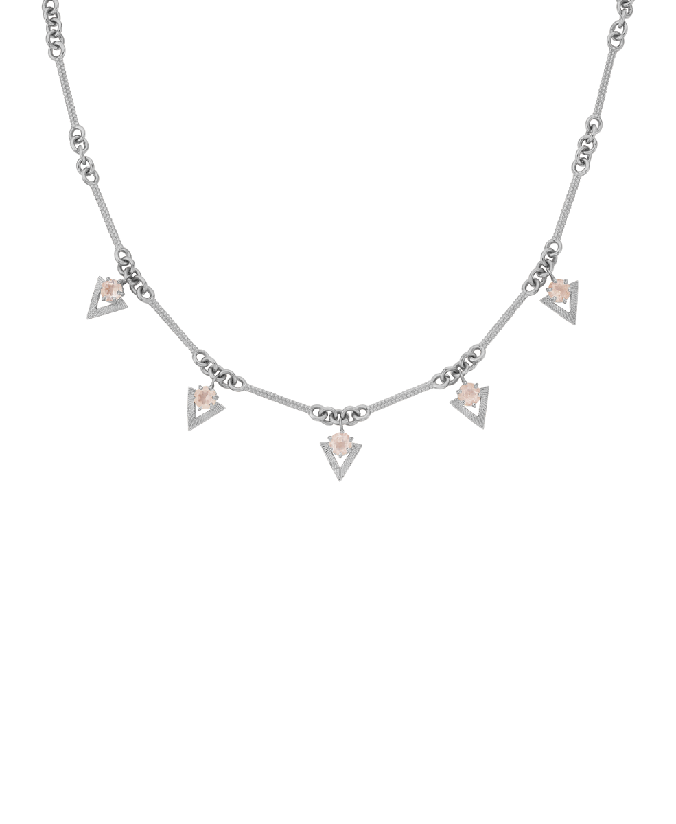 Hyacinth Necklace - 925 Sterling Silver, Rose Quartz