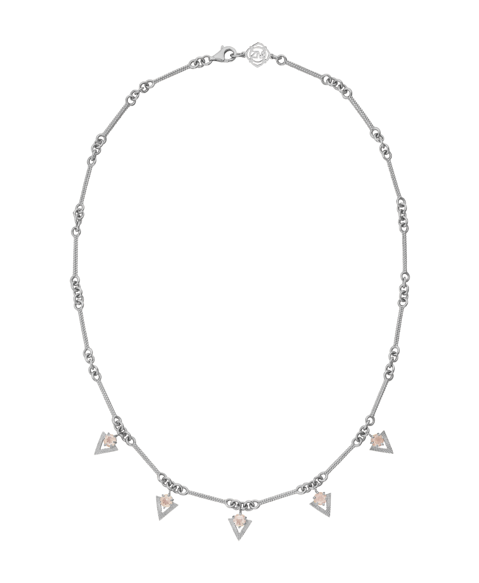 Hyacinth Necklace - 925 Sterling Silver, Rose Quartz