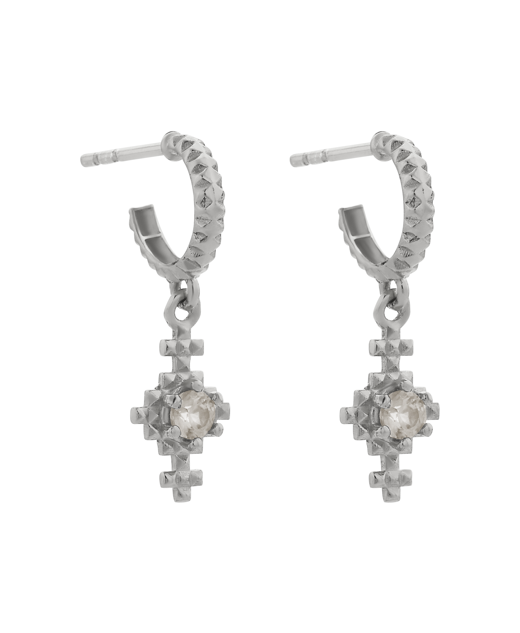 Indie Earrings - 925 Sterling Silver, Peach Zircon