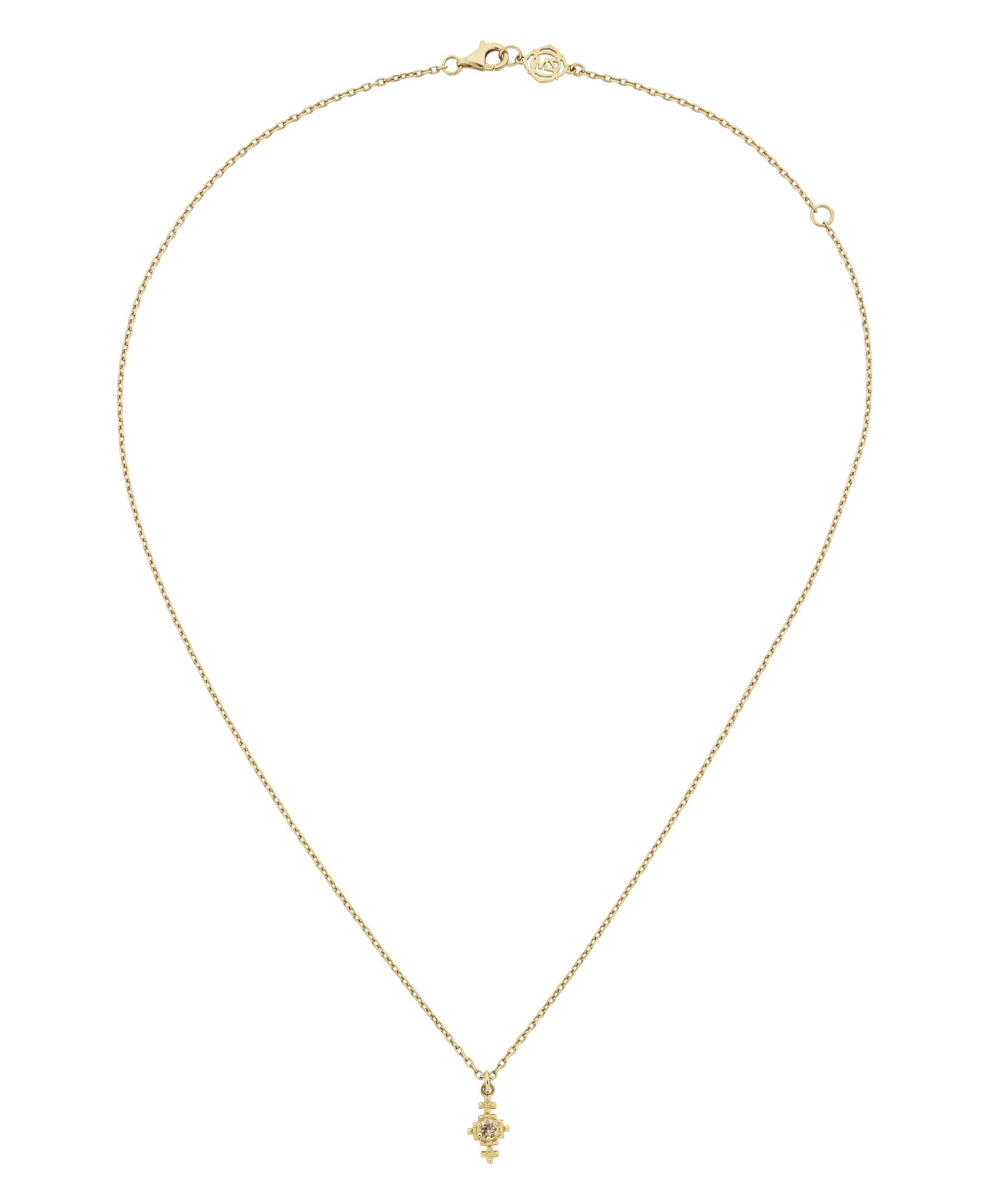 Indie Necklace - 22k Gold Vermeil, Peach Zircon