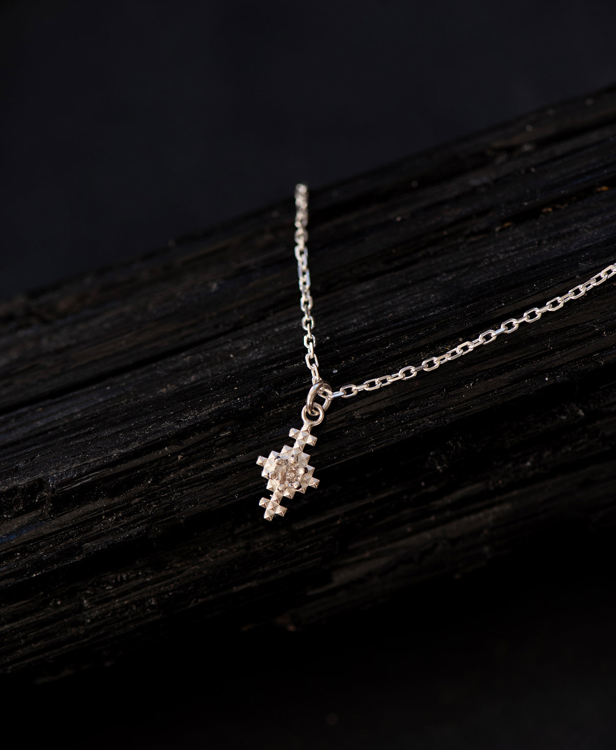 Indie Necklace - 925 Sterling Silver, Peach Zircon