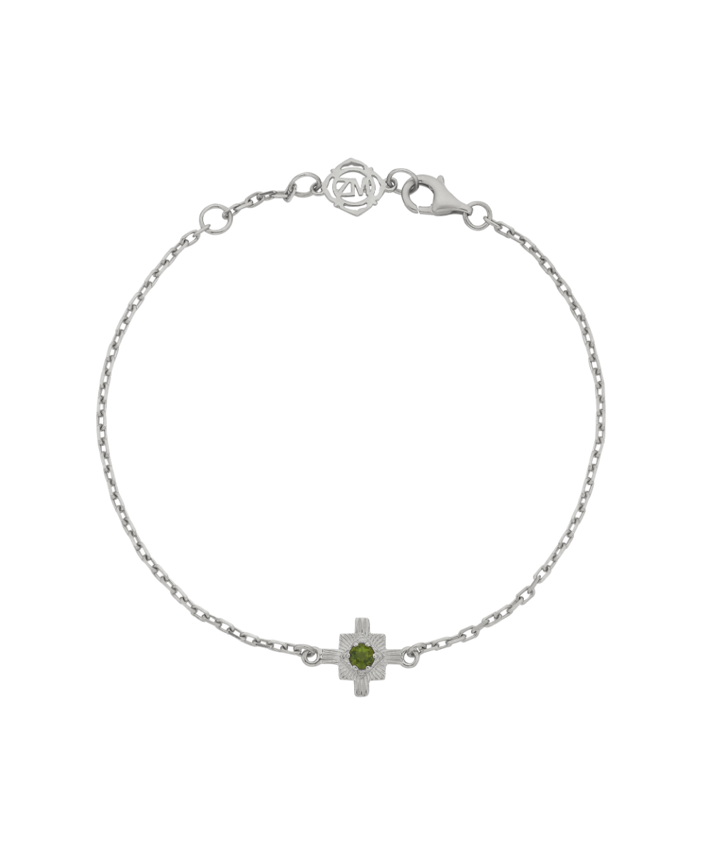 Inka Bracelet - 925 Sterling Silver, Chrome Diopside