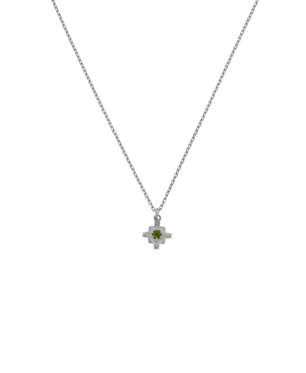 Inka Necklace - 925 Sterling Silver, Chrome Diopside