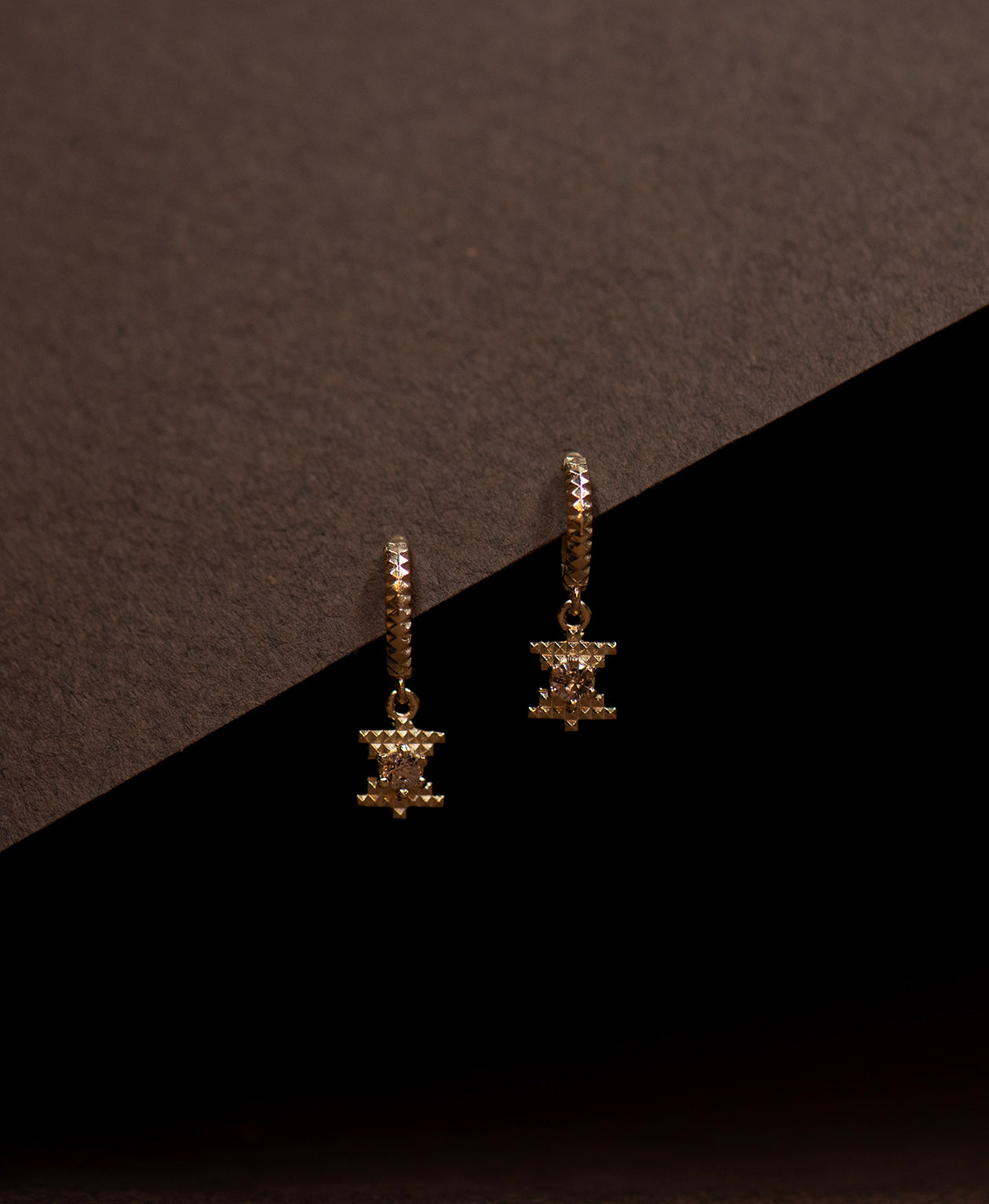 Inti Earrings -  22k Gold Vermeil, Peach Zircon