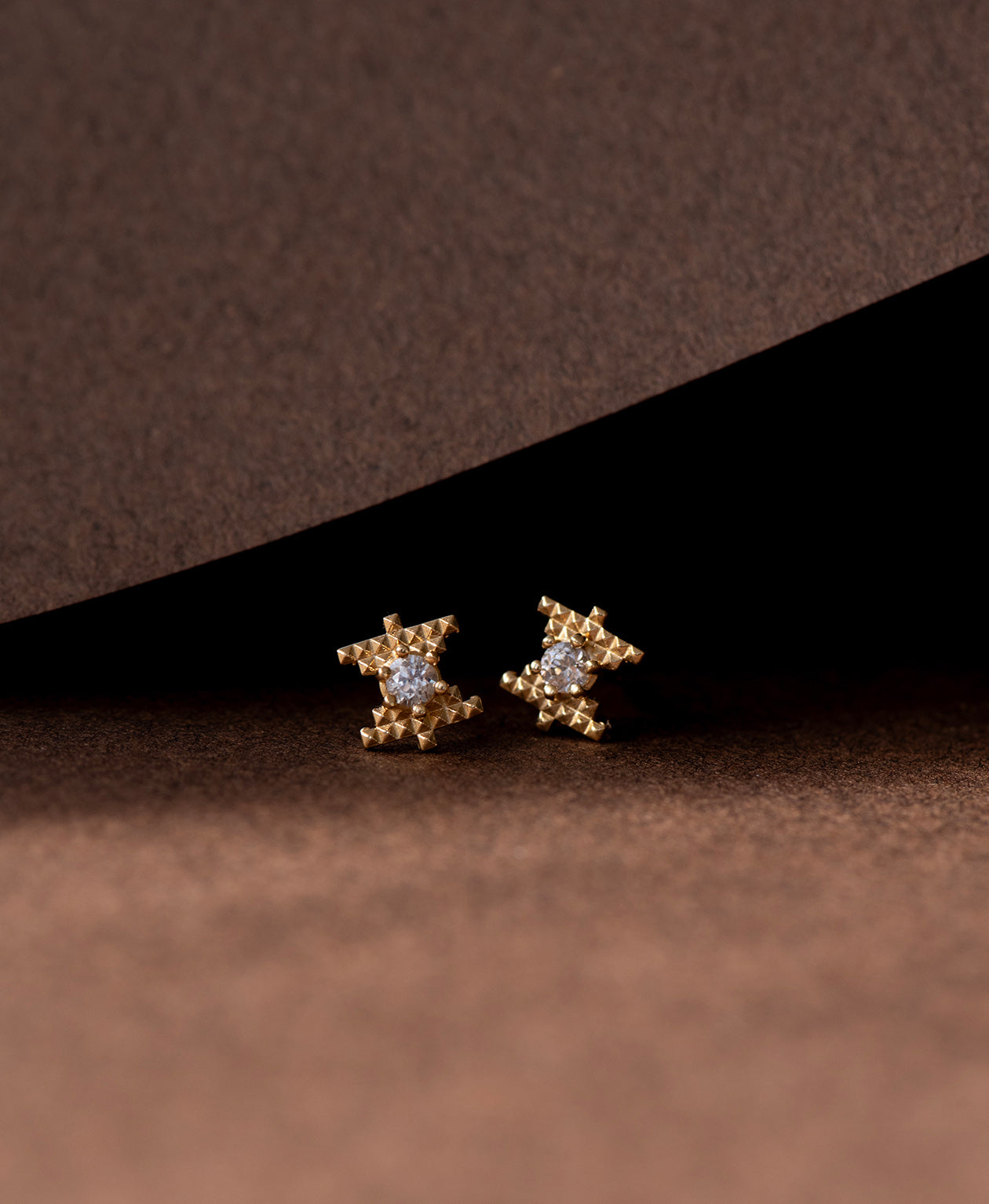 Inti Studs - 22k Gold Vermeil, Peach Zircon