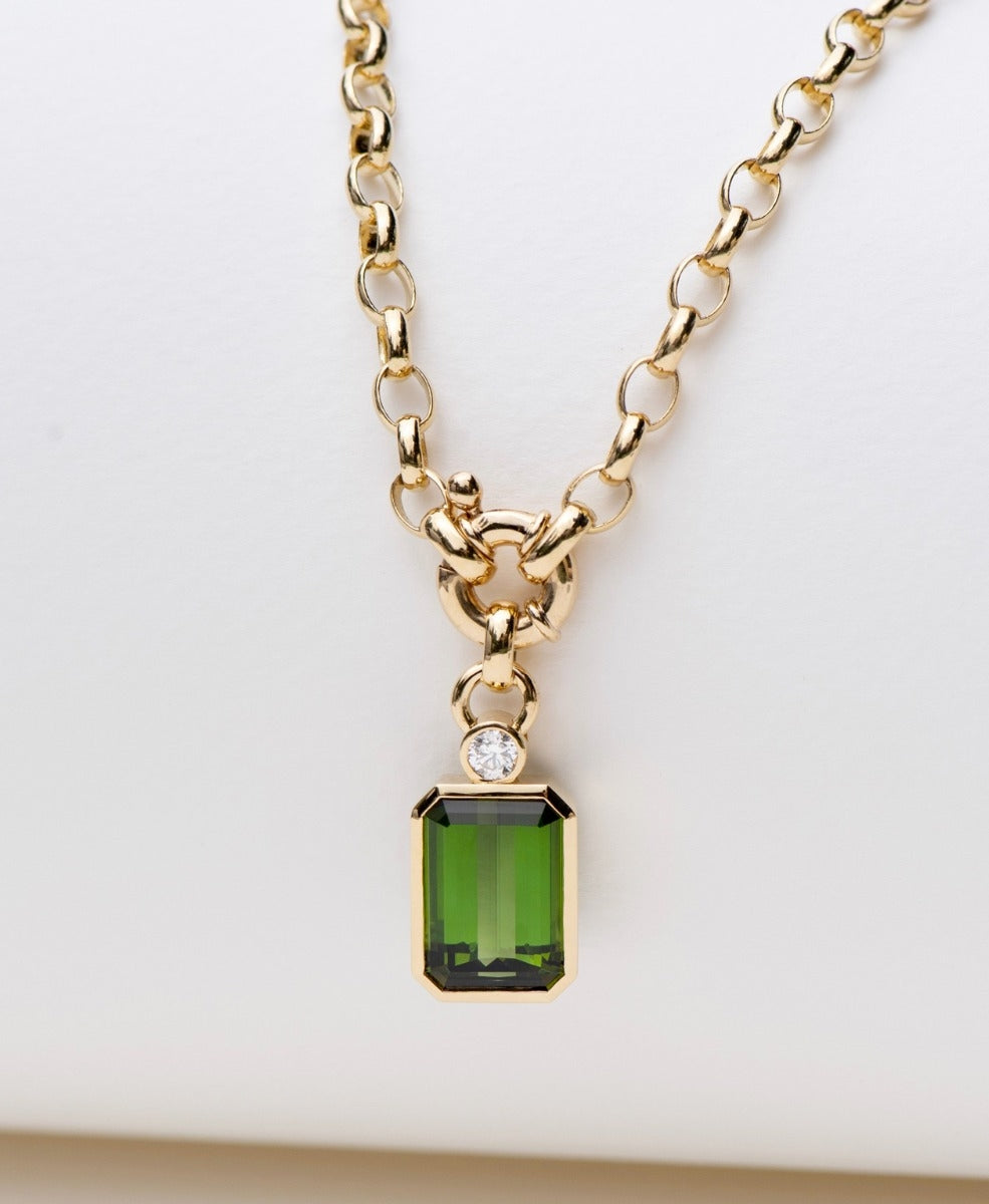 One of a Kind 458 - 18k Yellow Gold, Green Tourmaline