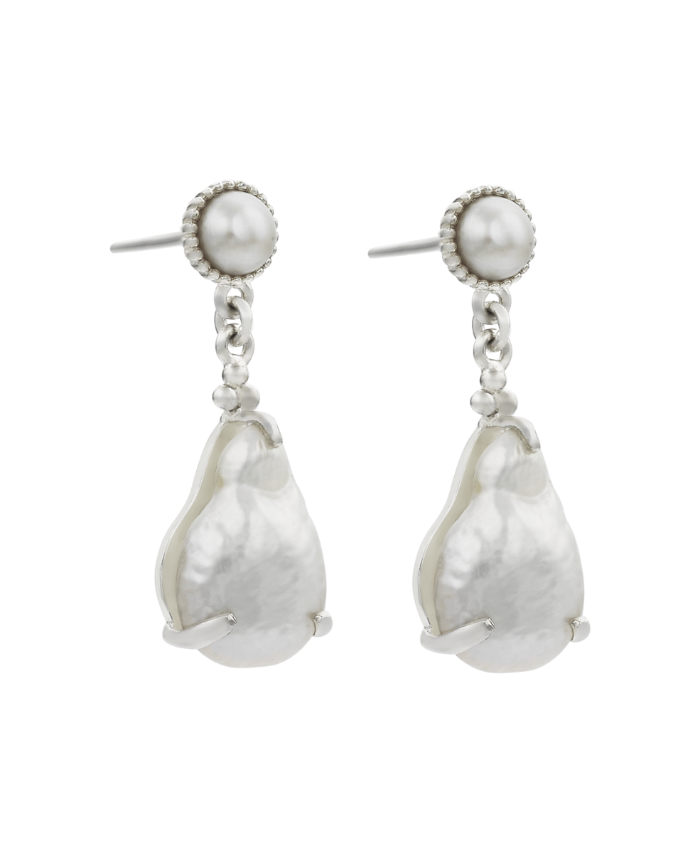 Keshi Pearl Earrings - 925 Sterling Silver, Pearl