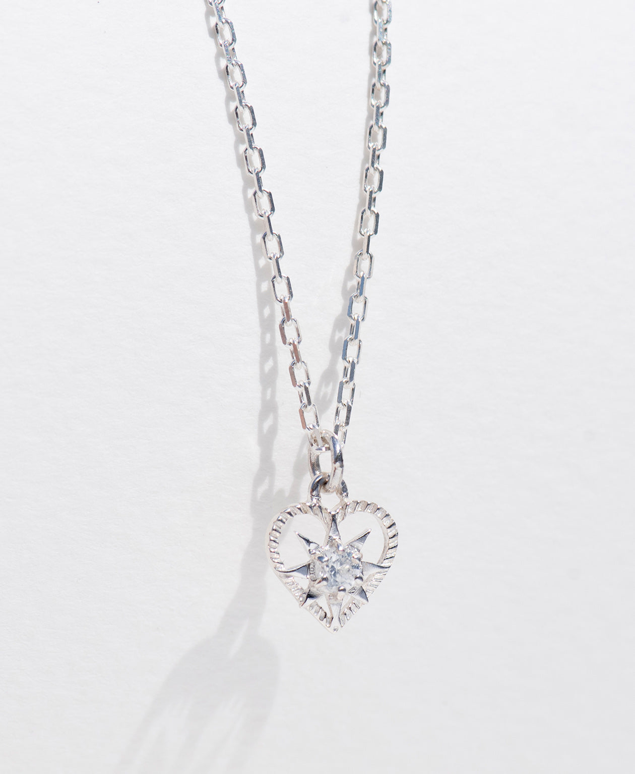 Kind Heart Necklace - 925 Sterling Silver, White Zircon