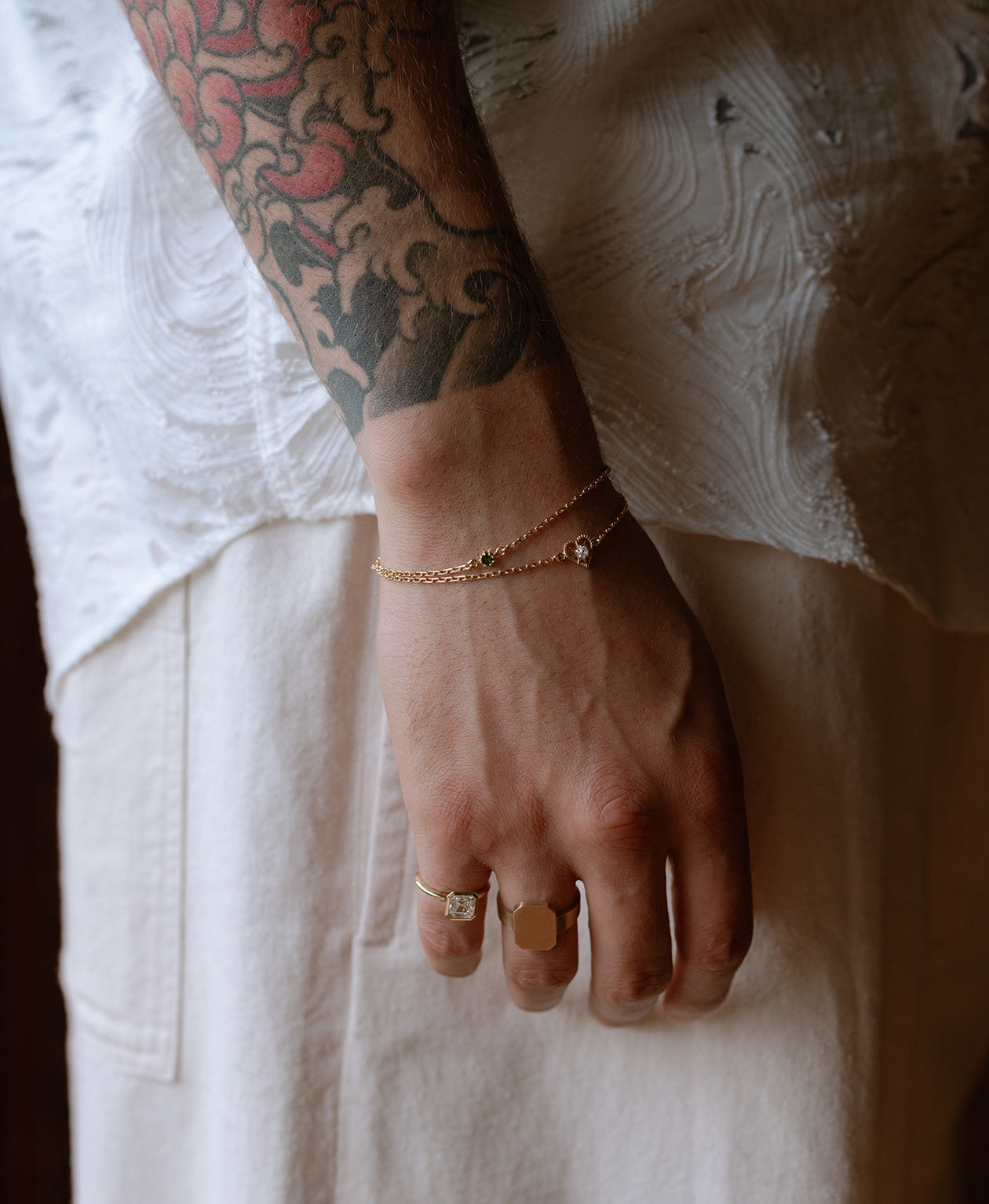 Kind Heart Bracelet - 22k Gold Vermeil, White Zircon