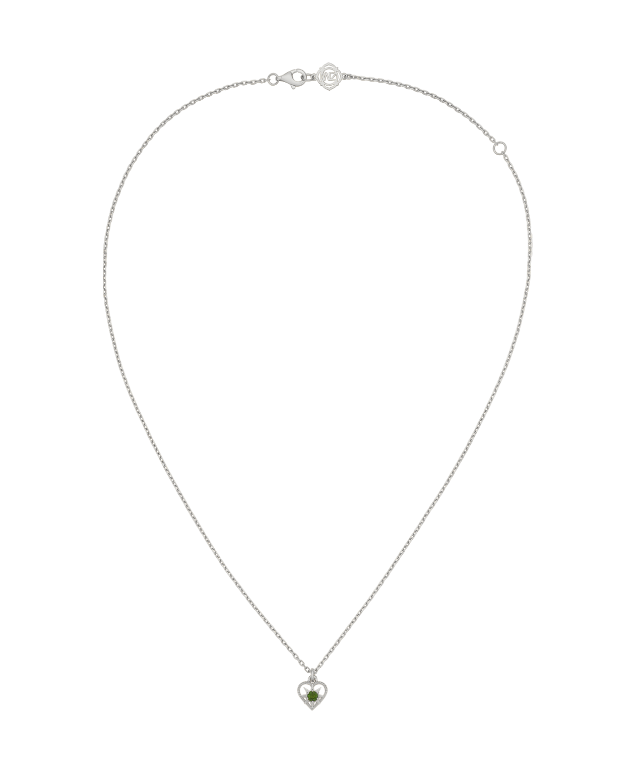 Kind Heart Necklace - 925 Sterling Silver, Chrome Diopside