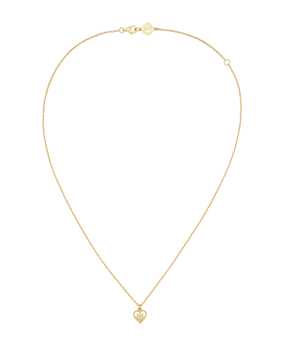 Kind Heart Necklace - 22k Gold Vermeil, White Zircon