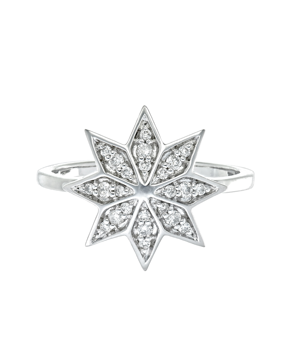 Lakshmi Ring - 9k White Gold, Diamond