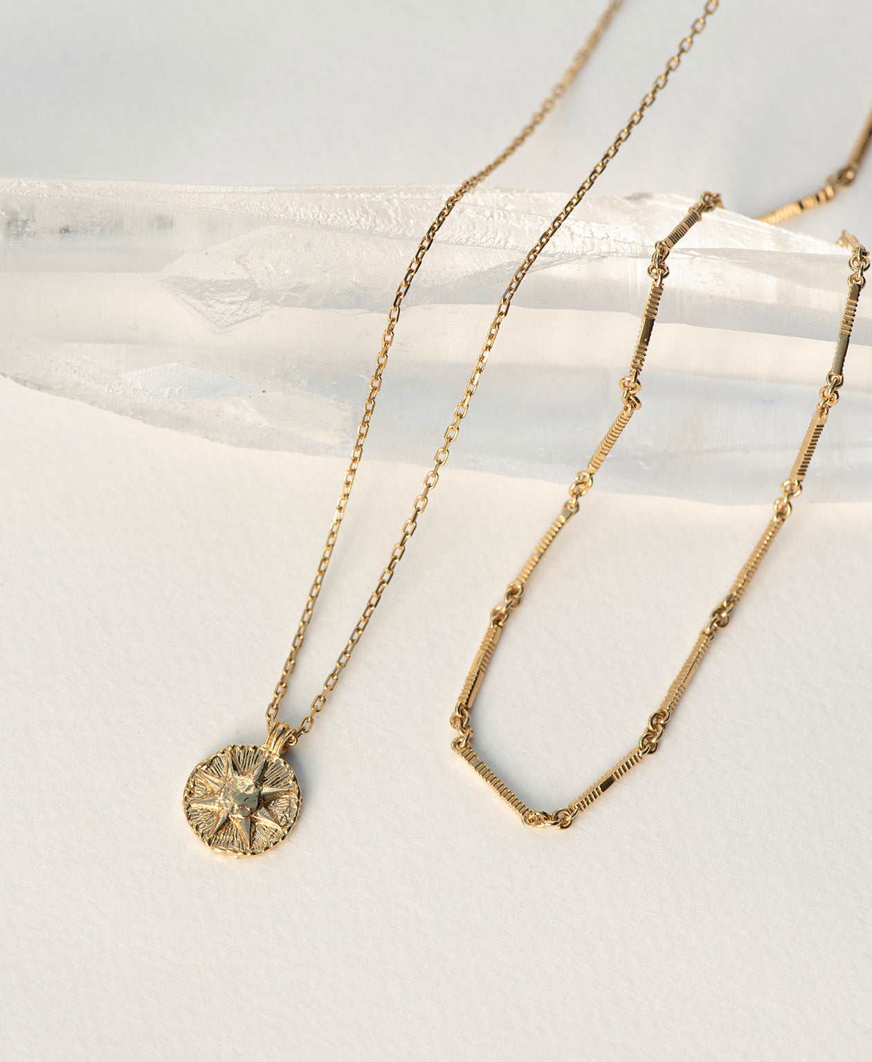 Ameena Chain (40cm) & Let the Sun Shine In Necklace Gift Set - 22k Gold Vermeil