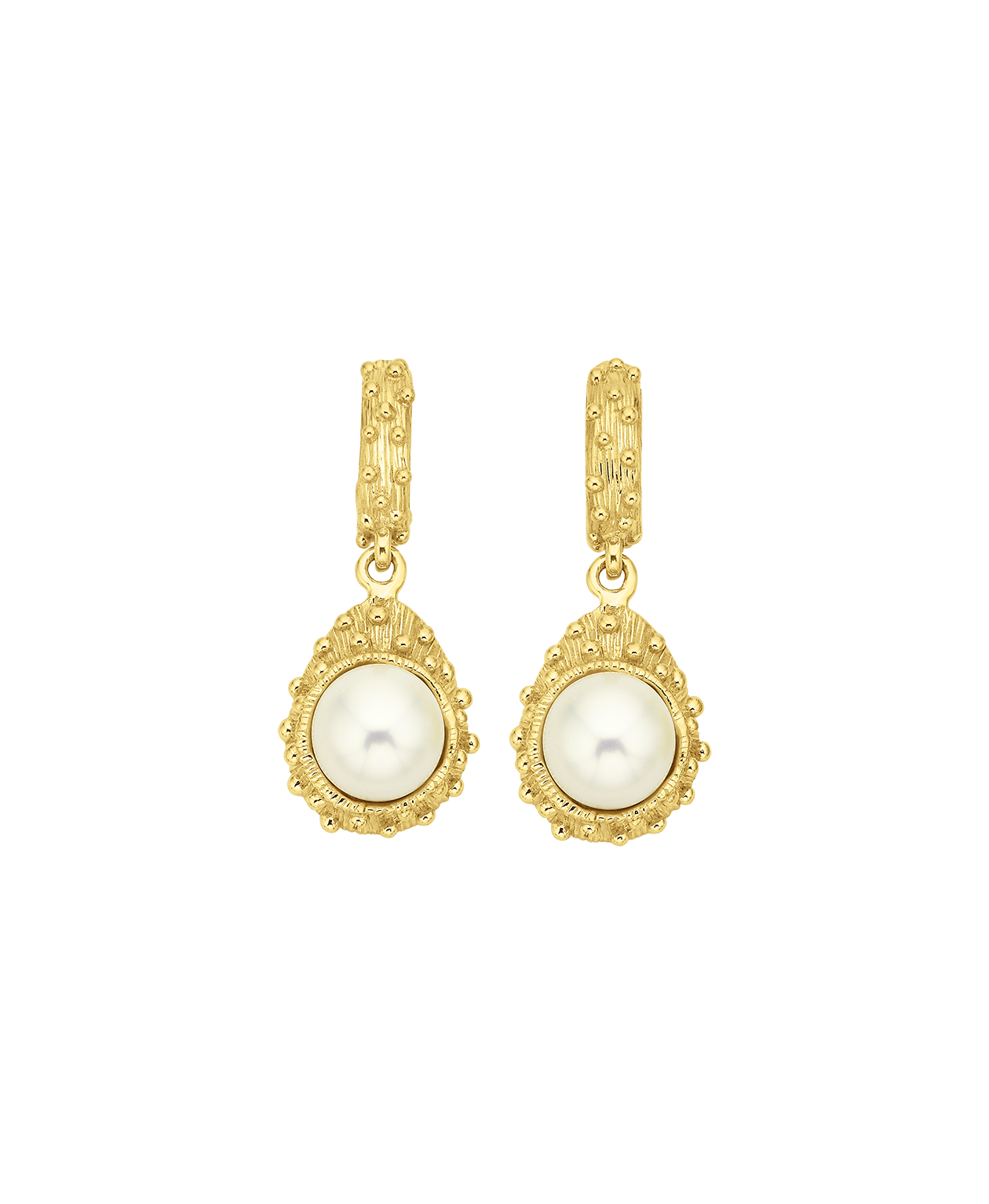 Lulu Earrings - 22k Gold Vermeil, Pearl