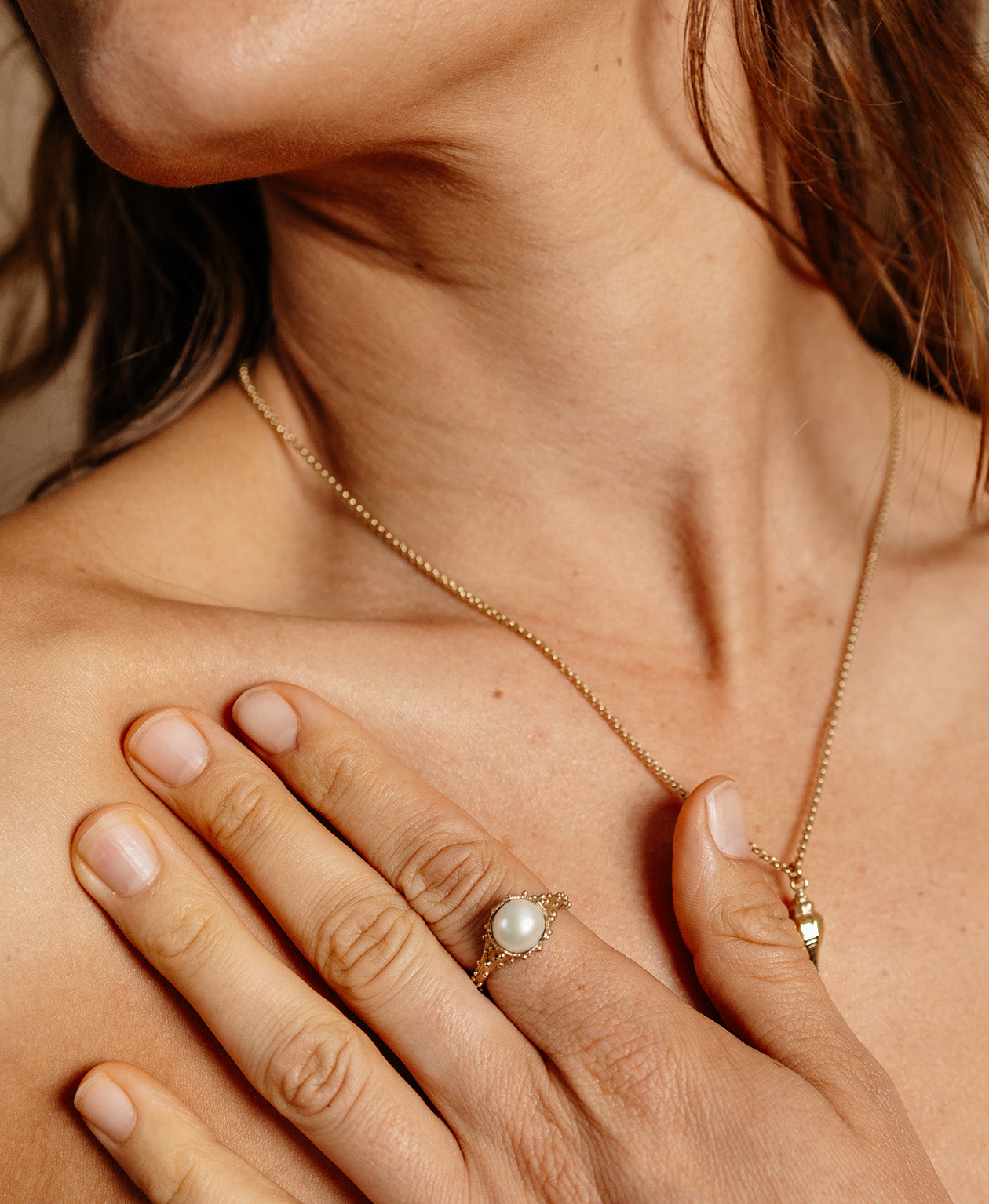 Lulu Ring - 22k Gold Vermeil, Pearl