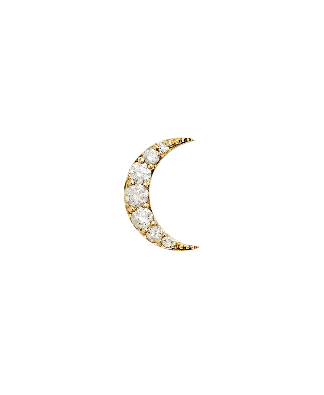 Luna Single Stud - 9k Yellow Gold, Diamond