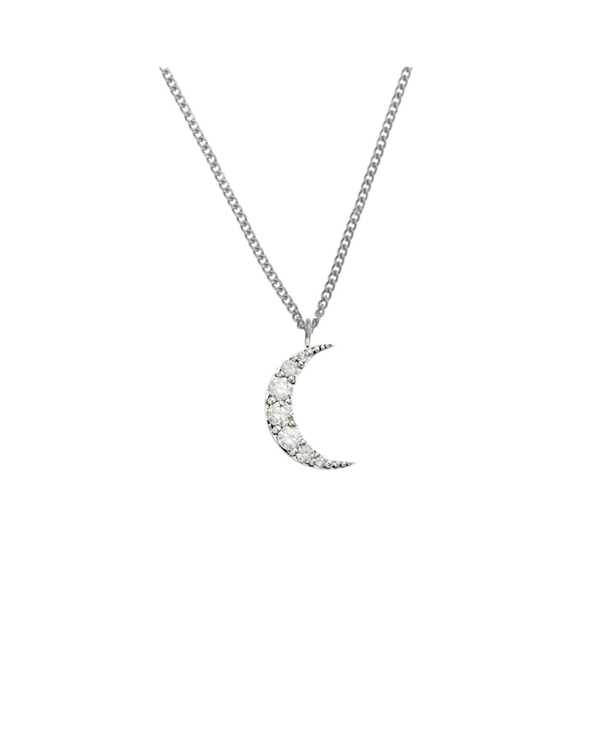 Luna Necklace - 9k White Gold, Diamond