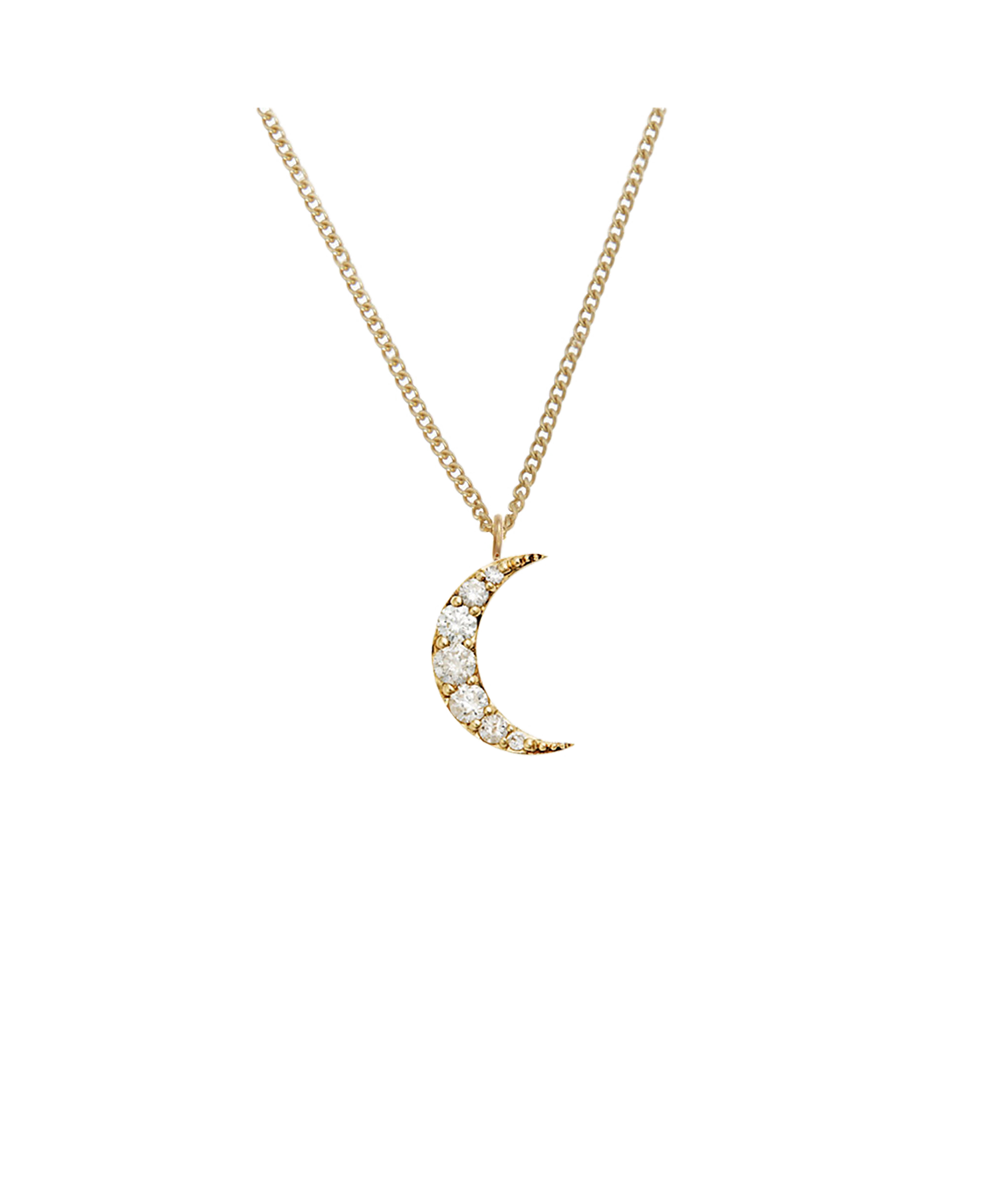 Luna Necklace - 9k Yellow Gold, Diamond