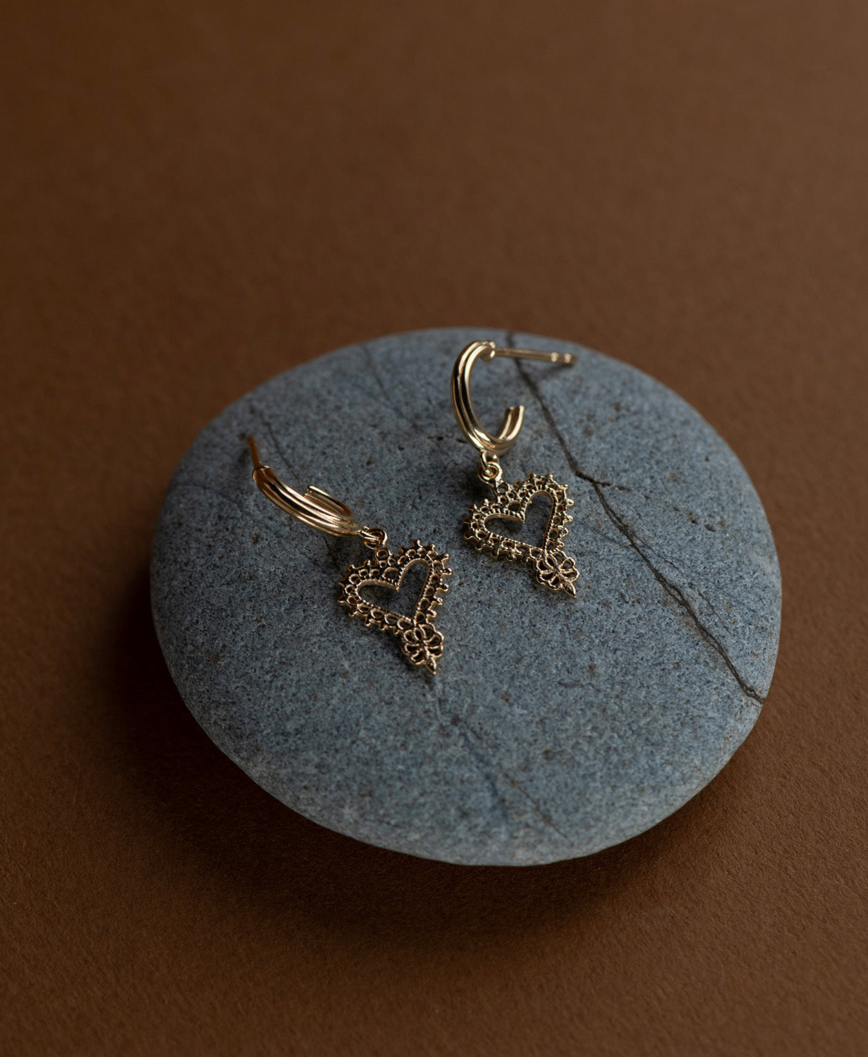 Mini Heart Hoops - 22k Gold Vermeil