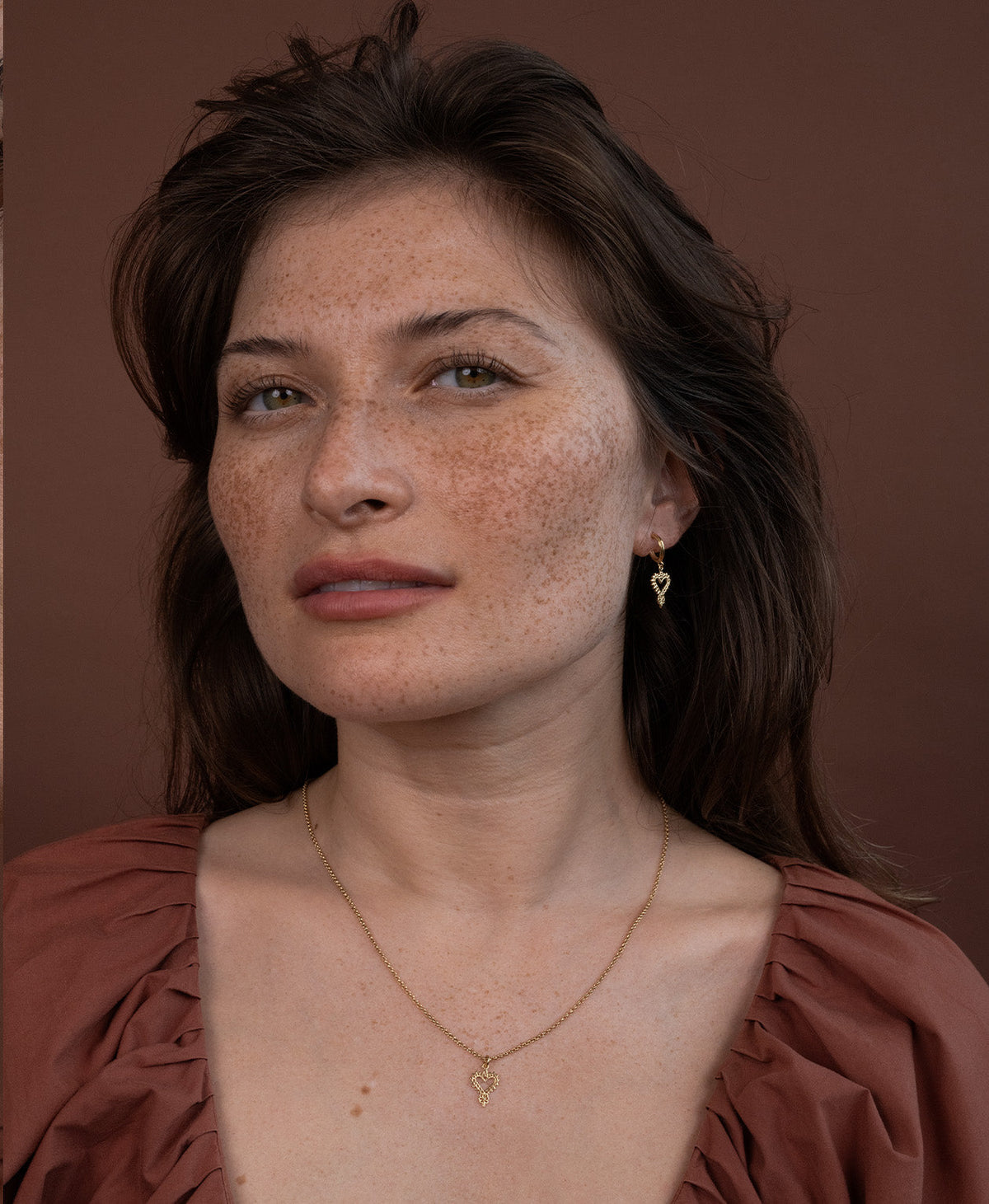 Mini Heart Necklace and Earrings Gift Set - 22k Gold Vermeil