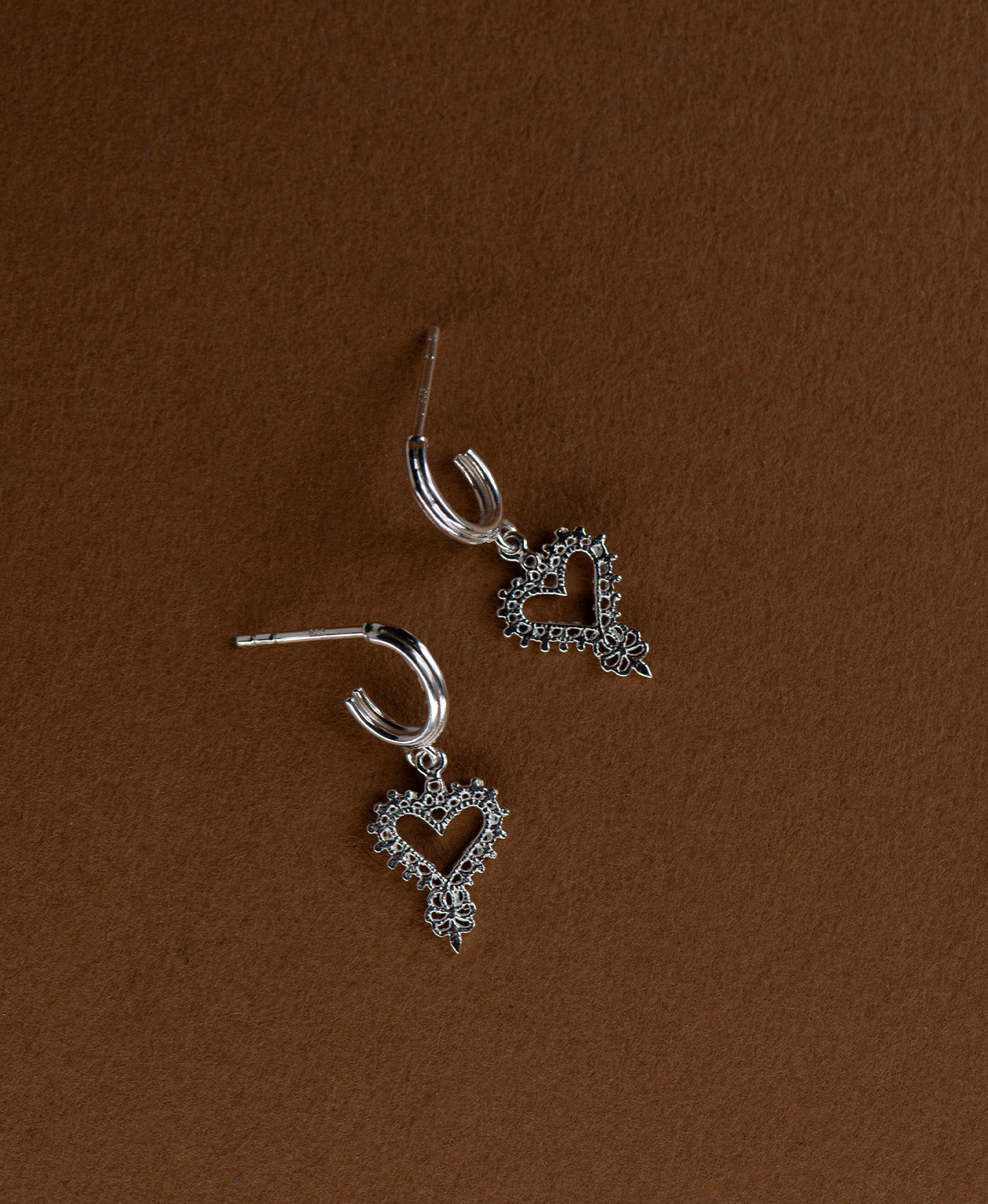 Mini Heart Hoops - 925 Sterling Silver