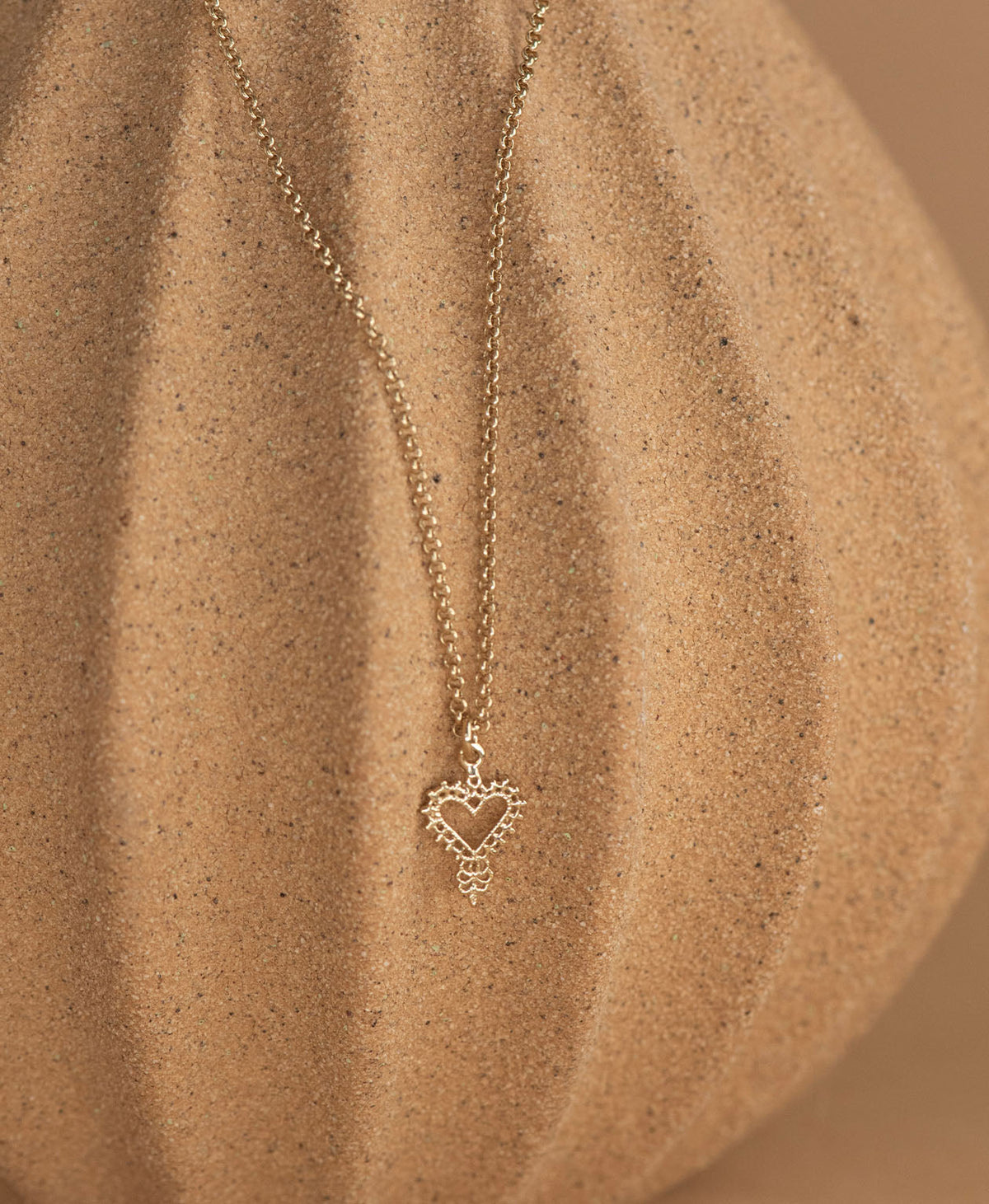 Mini Heart Necklace and Earrings Gift Set - 22k Gold Vermeil
