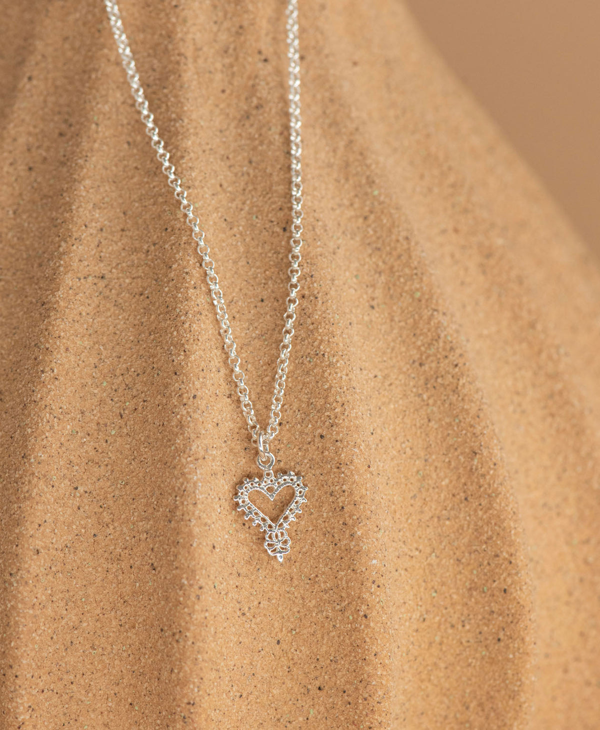 Mini Heart Necklace and Earrings Gift Set - 925 Sterling Silver