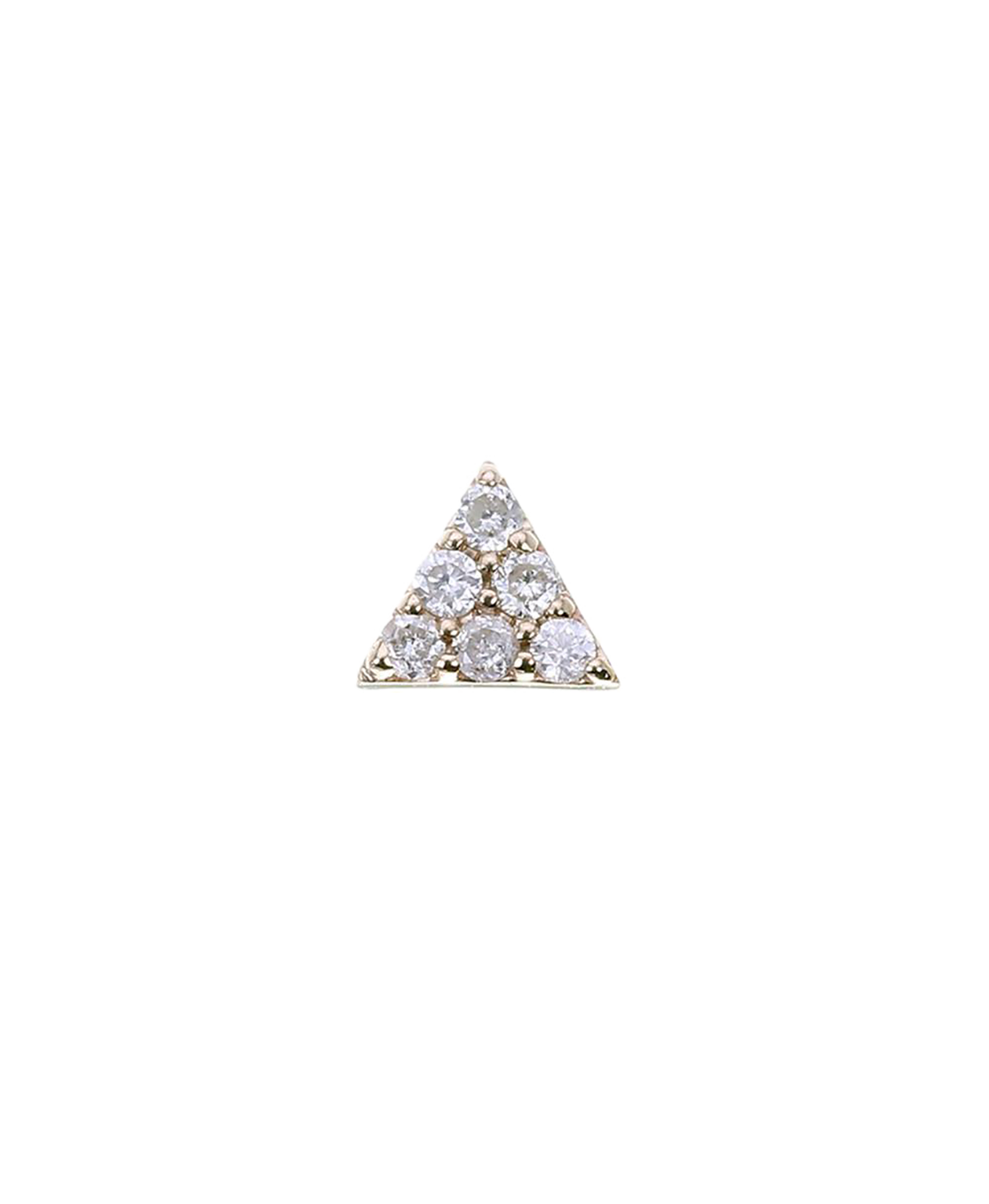 Mini Pyramid Single Stud - 9k Yellow Gold, Diamond