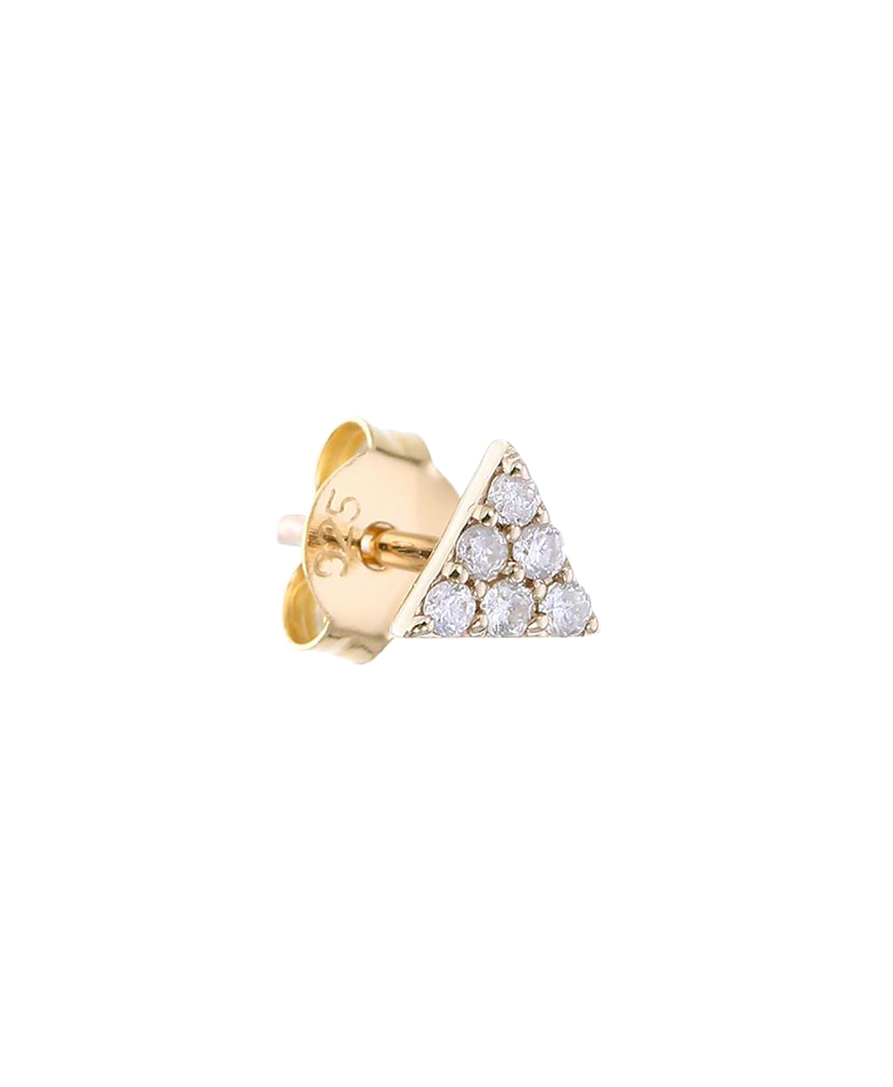 Mini Pyramid Single Stud - 9k Yellow Gold, Diamond