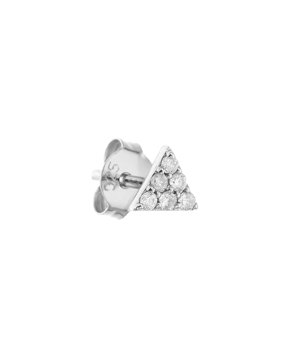 Mini Pyramid Single Stud - 9k White Gold, Diamond