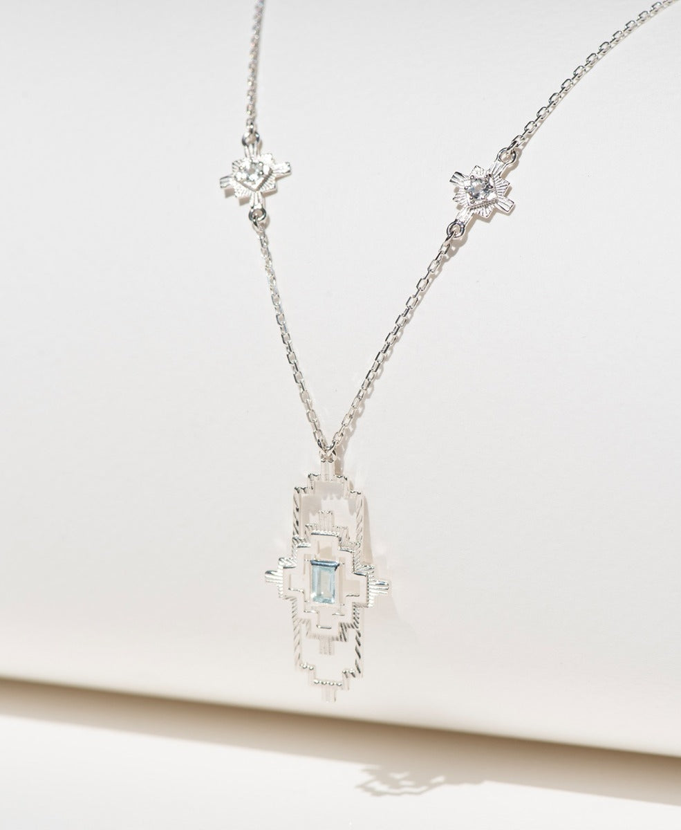 Munay Necklace - 925 Sterling Silver, Aquamarine