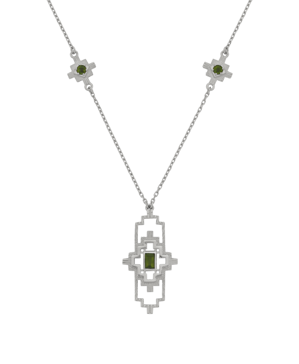 Munay Necklace - 925 Sterling Silver, Chrome Diopside