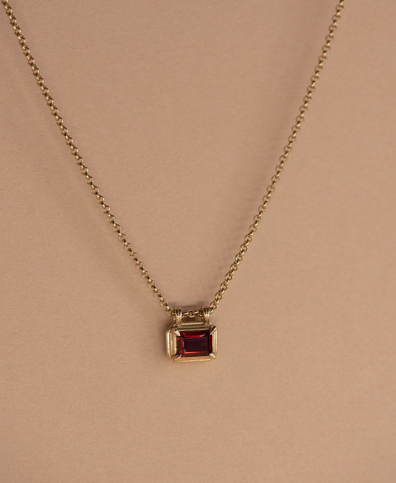Naia Necklace - 22k Gold Vermeil, Rhodolite Garnet