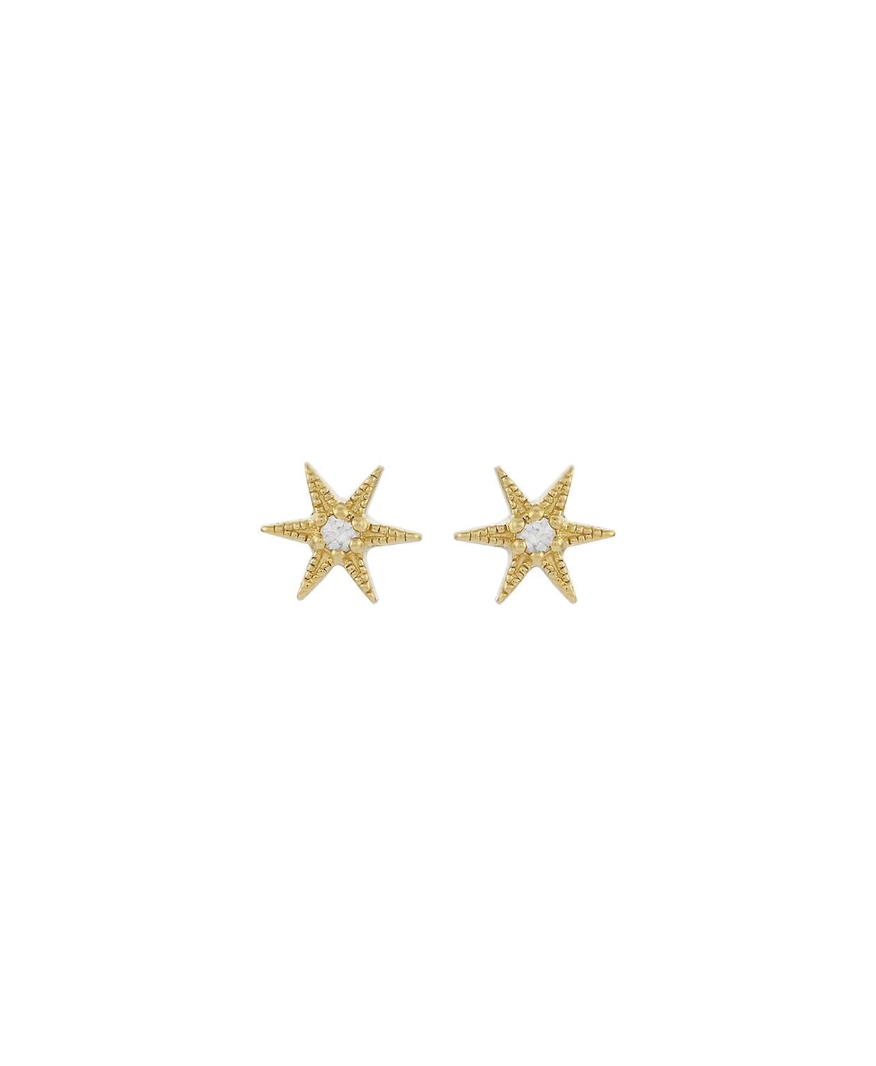No Star Like Thee Studs - 22k Gold Vermeil, White Zircon