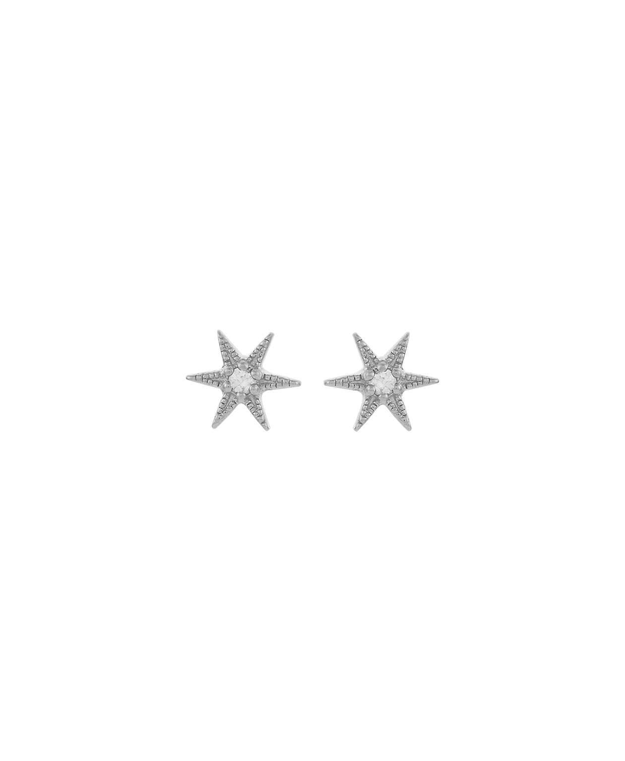 No Star Like Thee Studs - 925 Sterling Silver, White Zircon