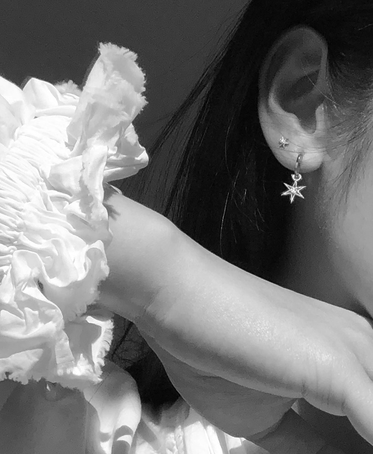 No Star Like Thee Studs - 925 Sterling Silver, White Zircon