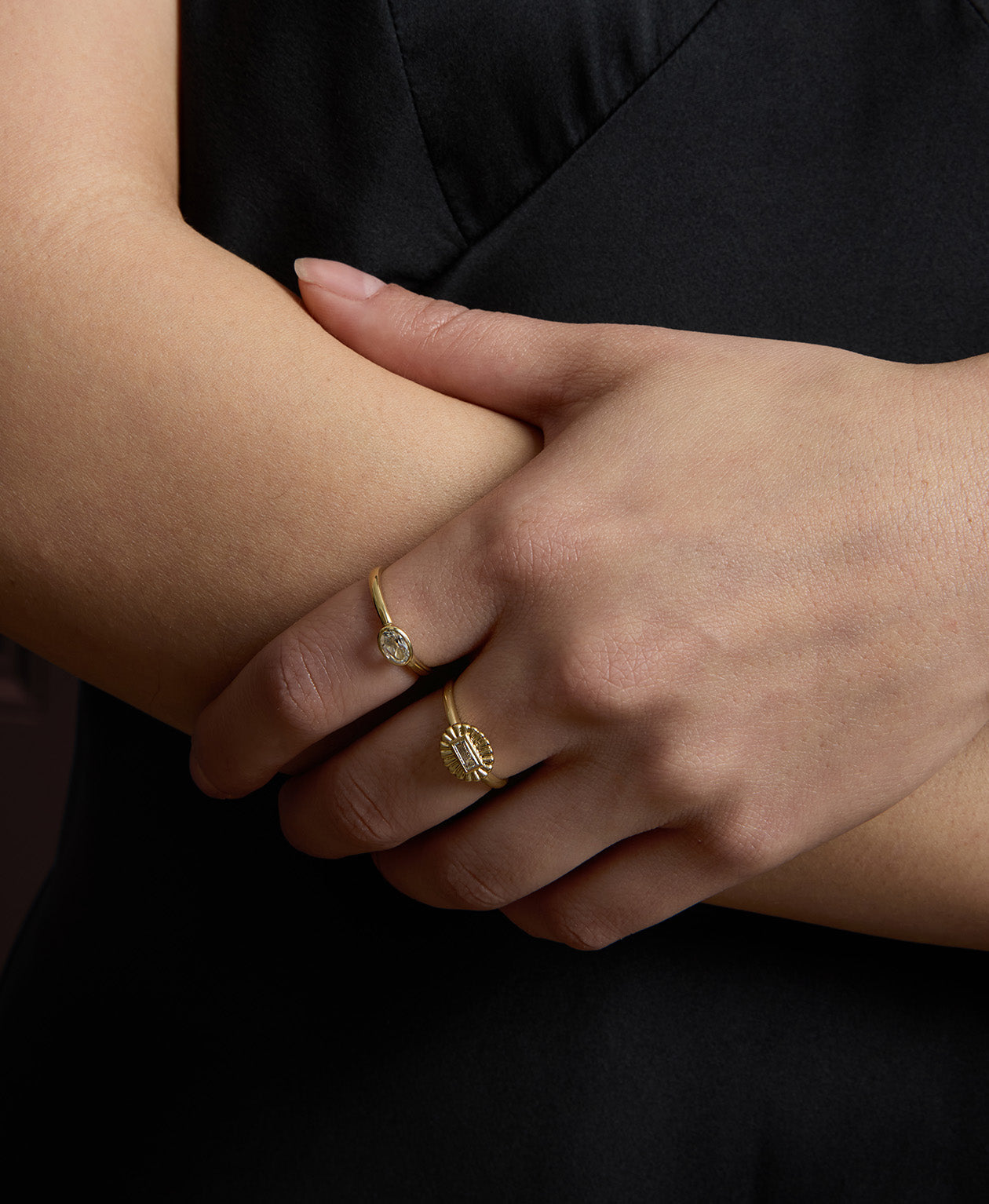 Odette Ring - 22k Gold Vermeil, White Topaz