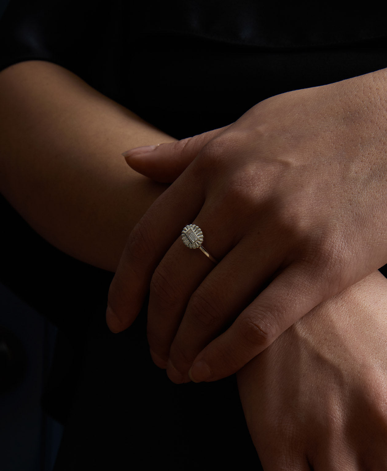 Odette Ring - 925 Sterling Silver, White Topaz