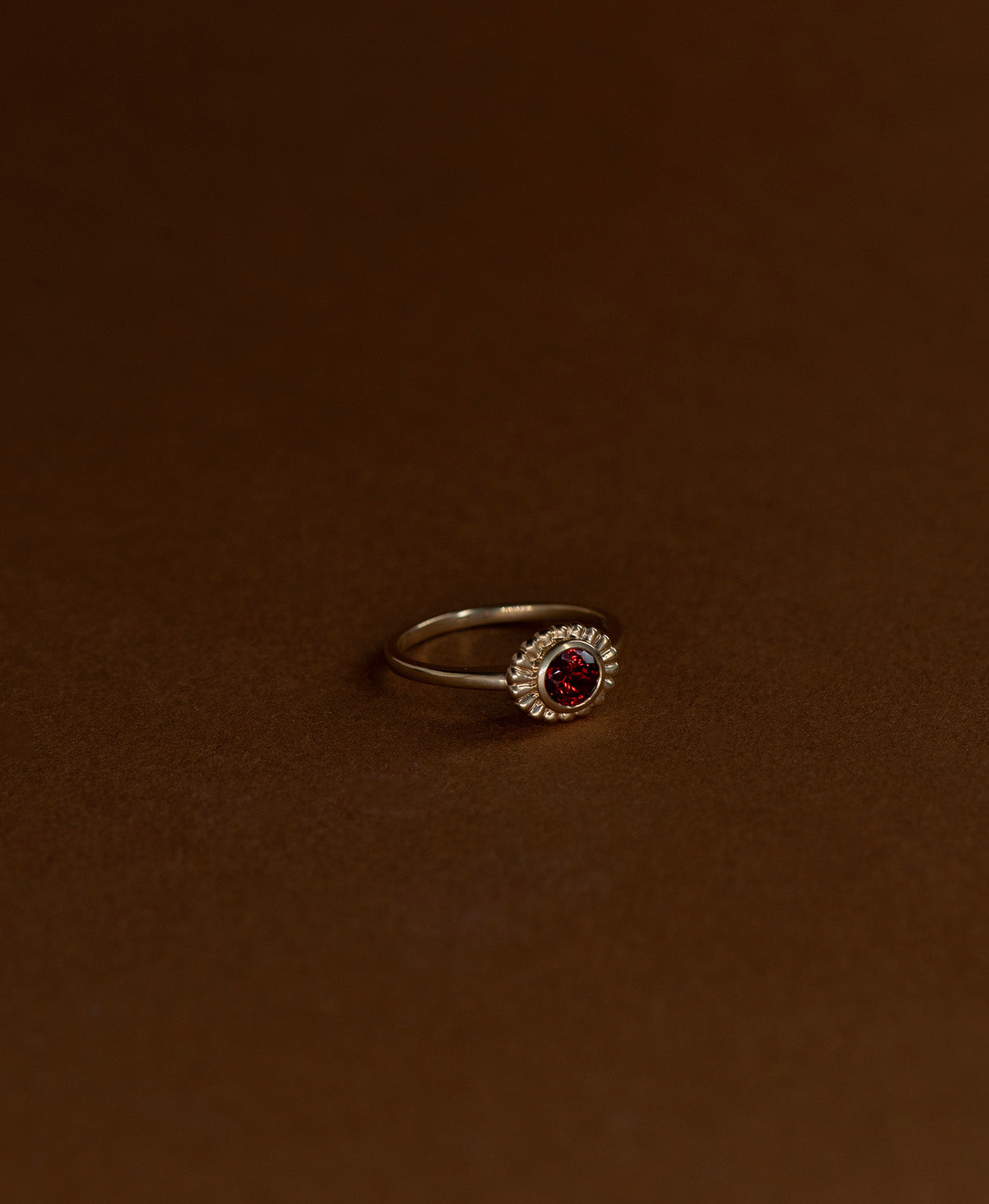 Odette Ring - 22k Gold Vermeil, Garnet
