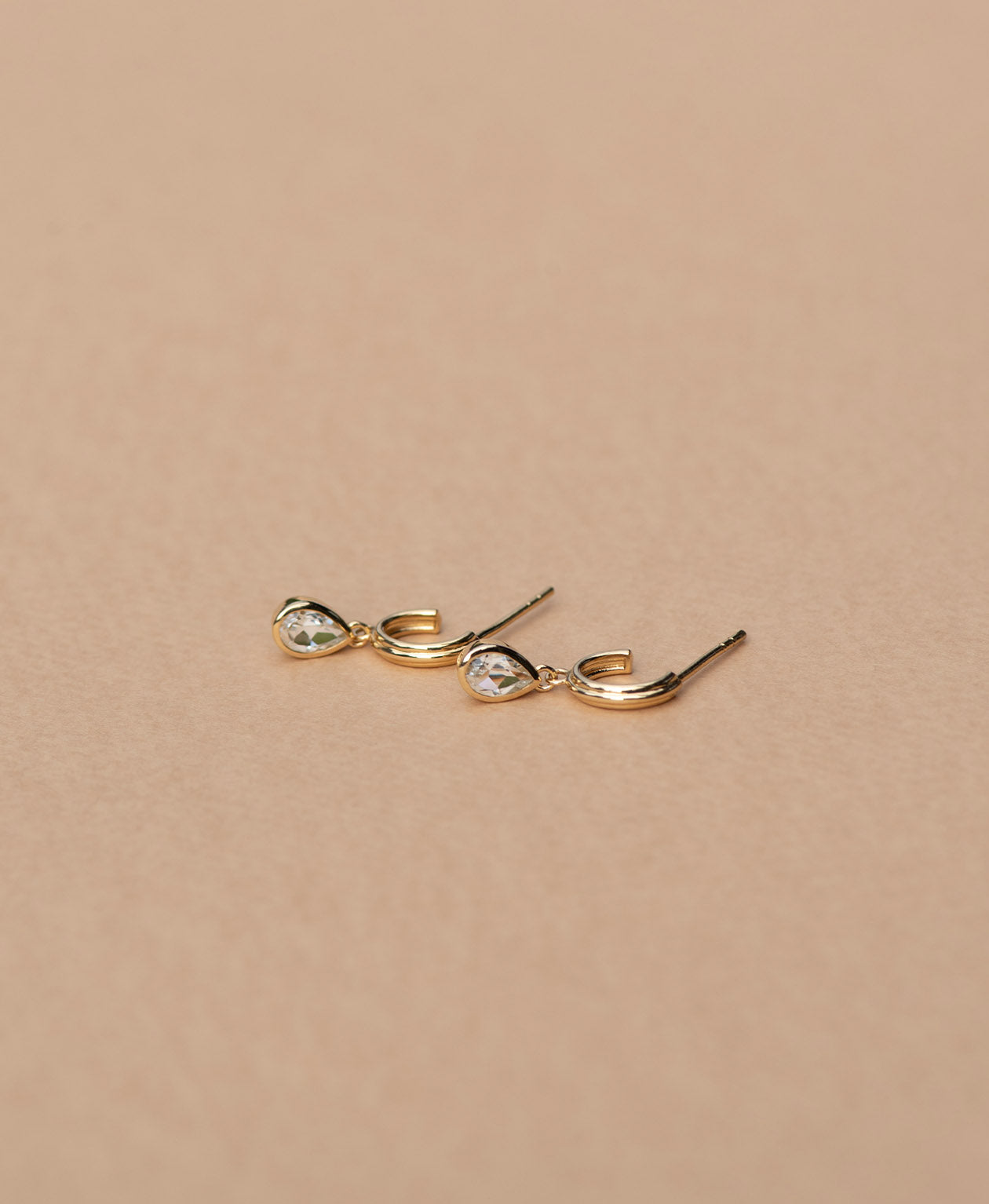 Ophelia Hoops - 22k Gold Vermeil, White Topaz