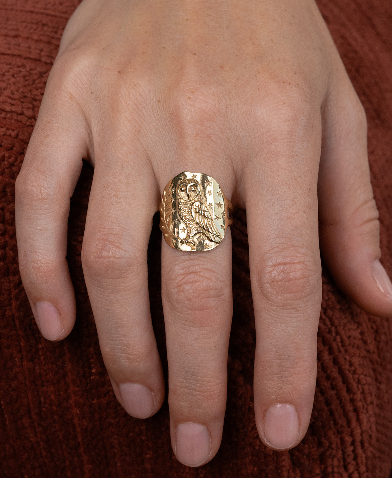 Owl Ring - 22k Gold Vermeil