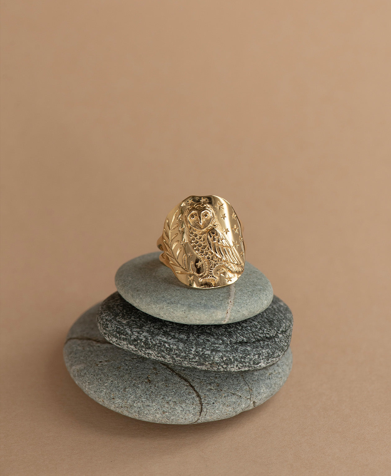 Owl Ring - 22k Gold Vermeil