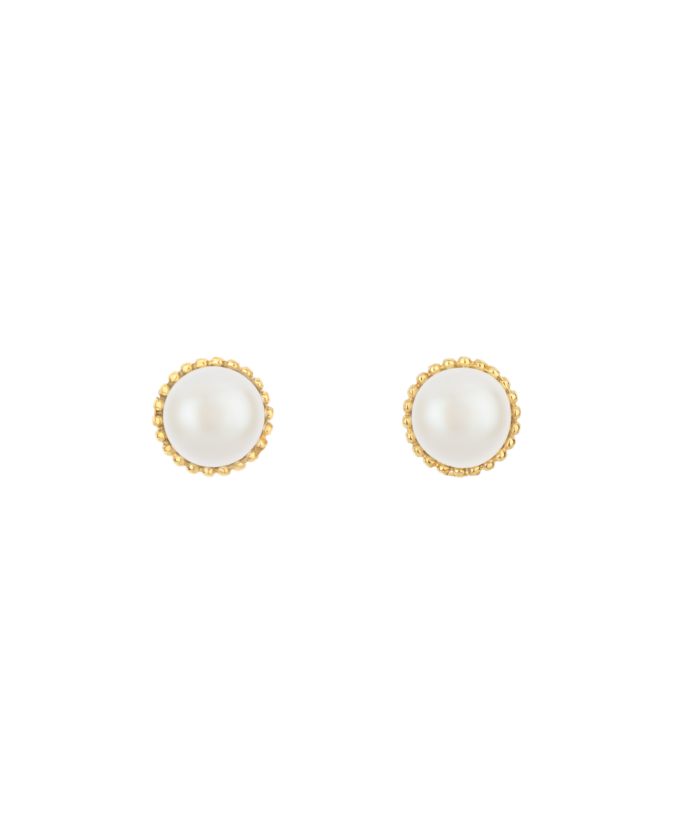 Pearl Earrings - 22k Gold Vermeil, Pearl