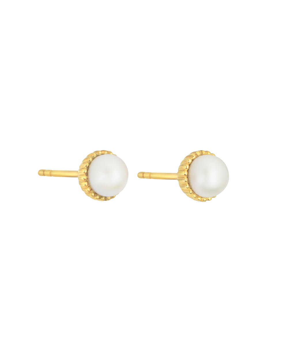 Pearl Earrings - 22k Gold Vermeil, Pearl